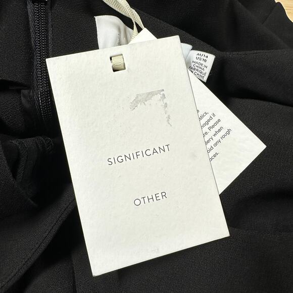 Significant Other NWT Ezra Maxi Dress Black Size 10 Open Back Twist Front Gown - Picture 6 of 12